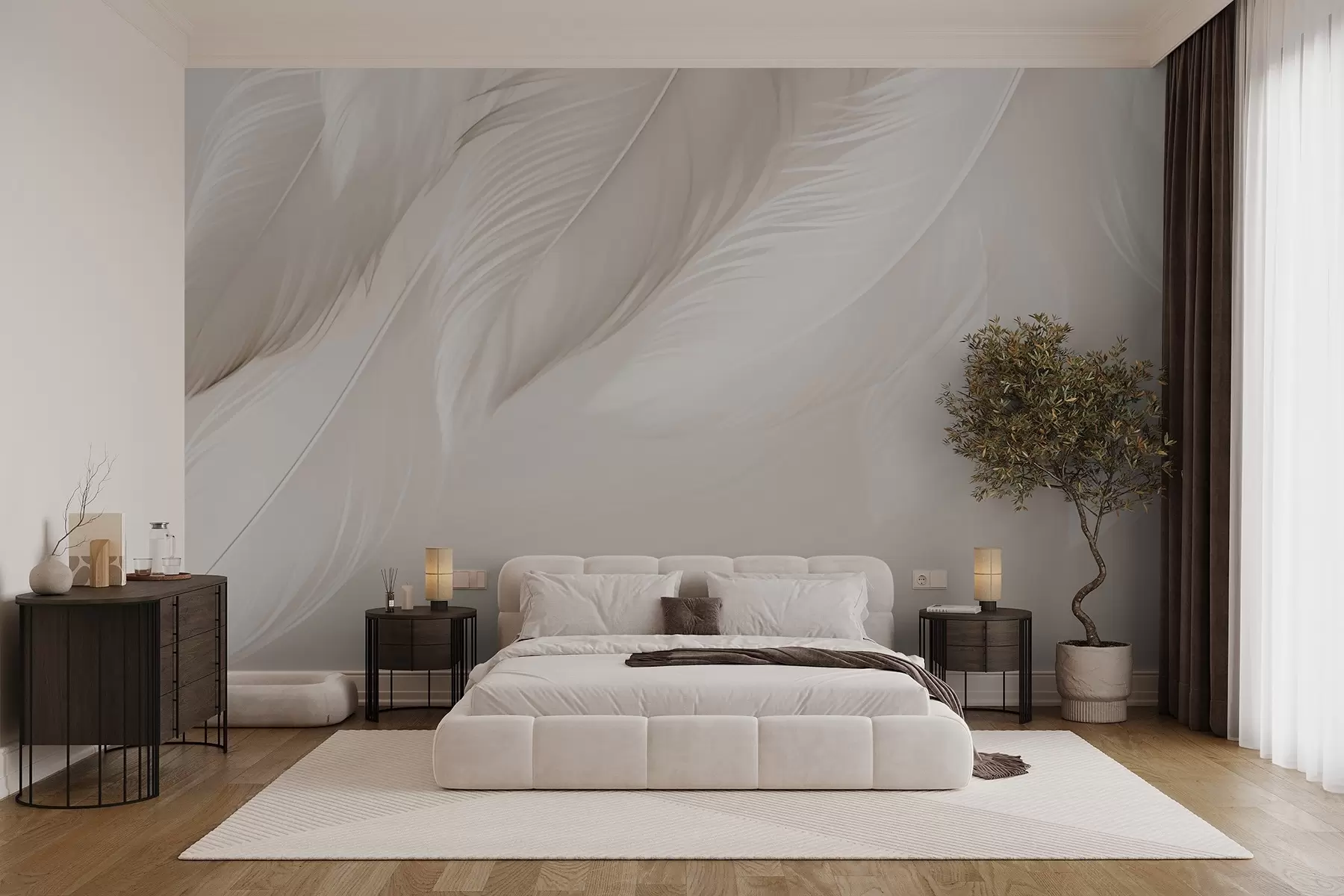 zidne murale Bijelo perje w03833v2
