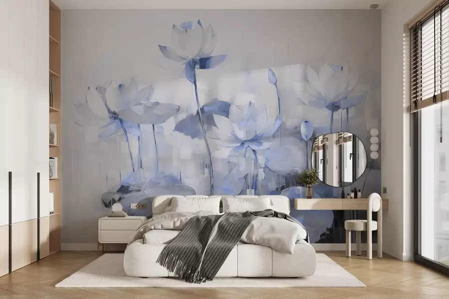 zidne murale Nježni lotosovi cvjetovi oslikani akrilom w09067v1