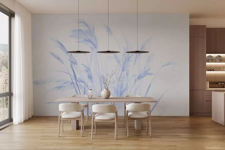 zidne murale Jednobojni vintage pšenični klasovi w09068v1