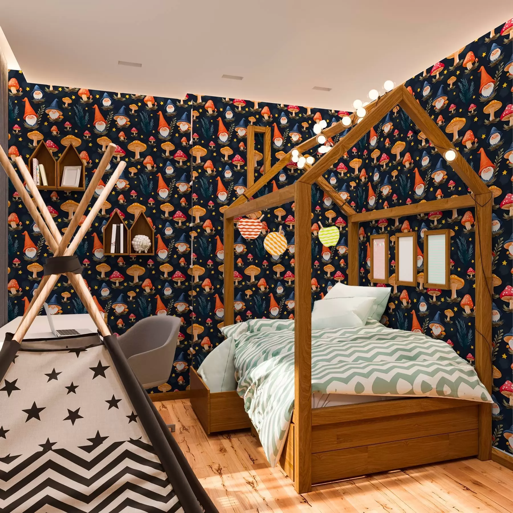 zidne murale Vilinski patuljci i zvjezdana noć a00077