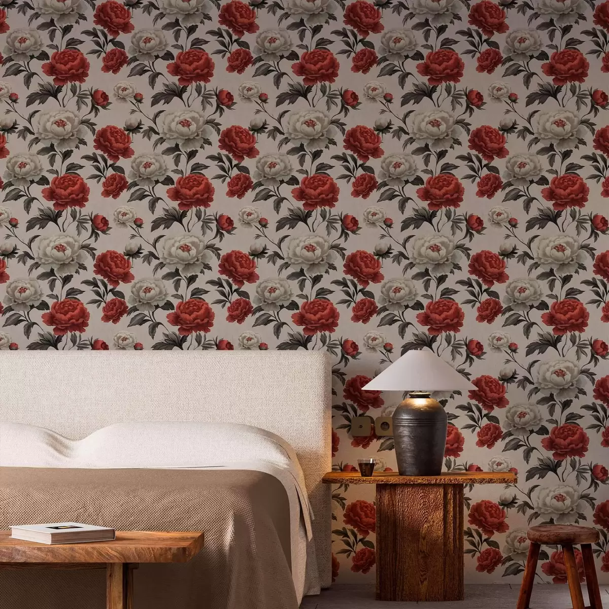 Pozadina Božuri u retro stilu na bež pozadini a00107