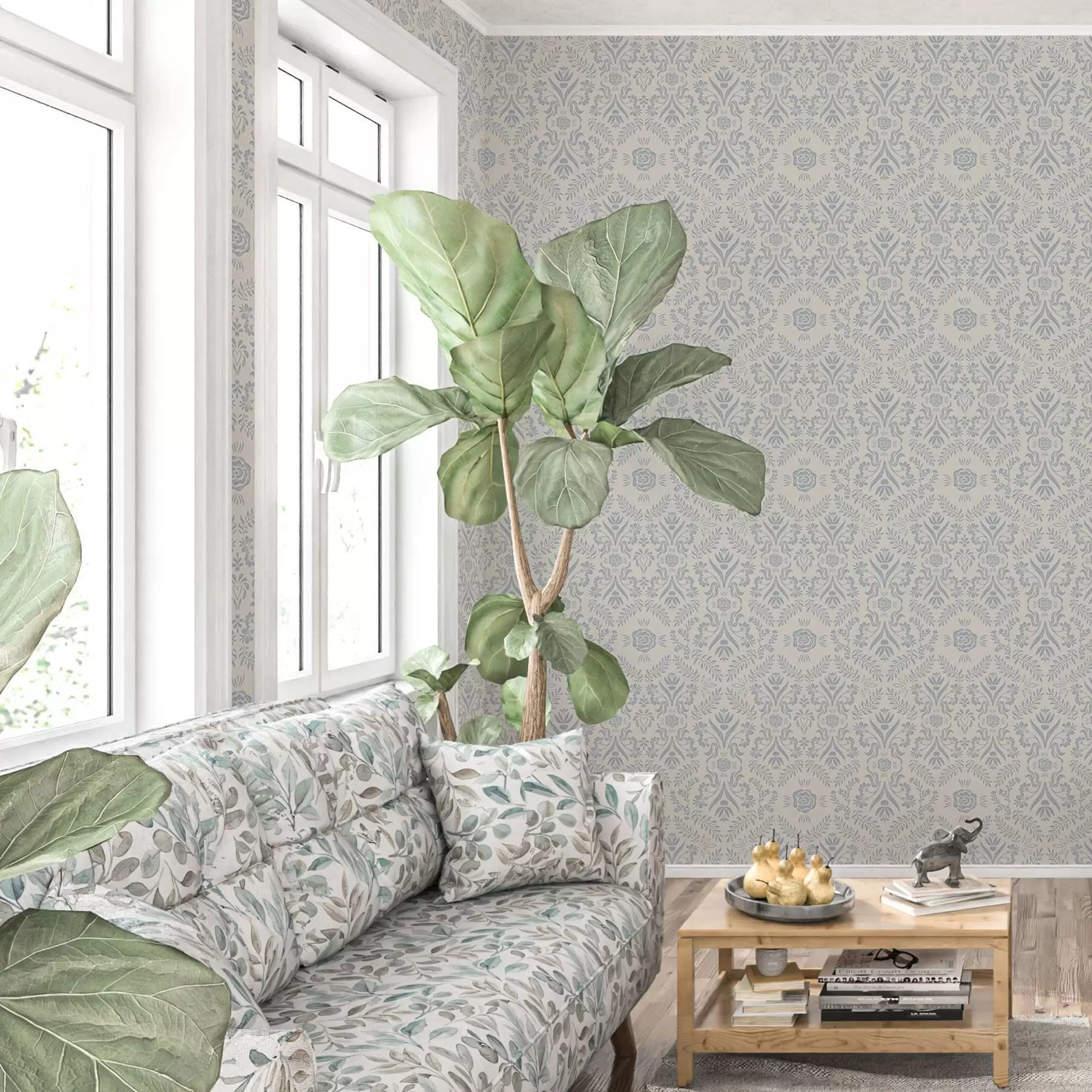 zidne murale Plavi uzorci a00113