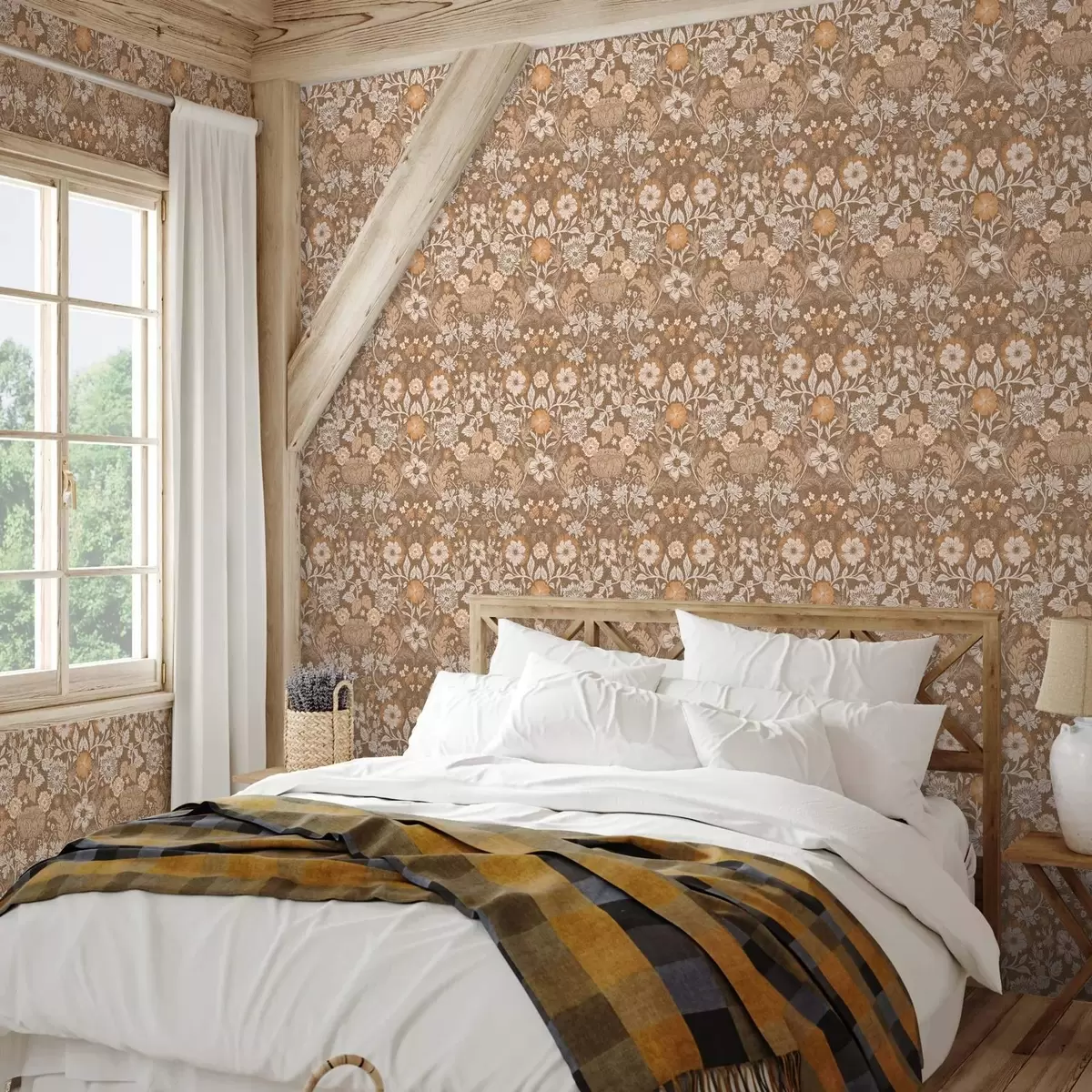 Pozadina Terakota cvjetni sastav s ornamentom a00145v1