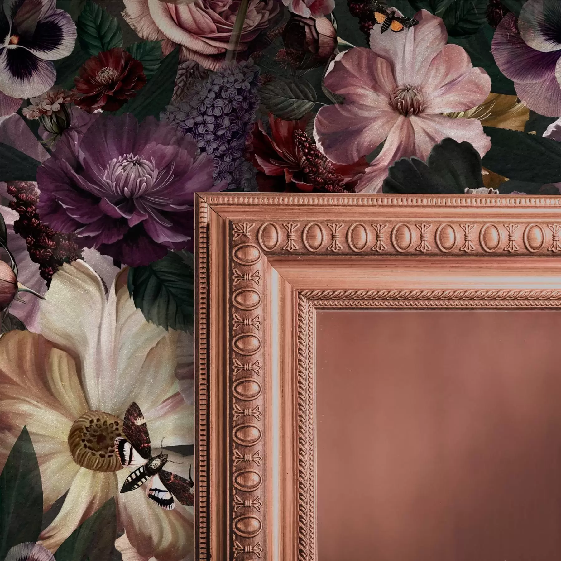 zidne murale Art cvjetni print u tamnim bojama a00147