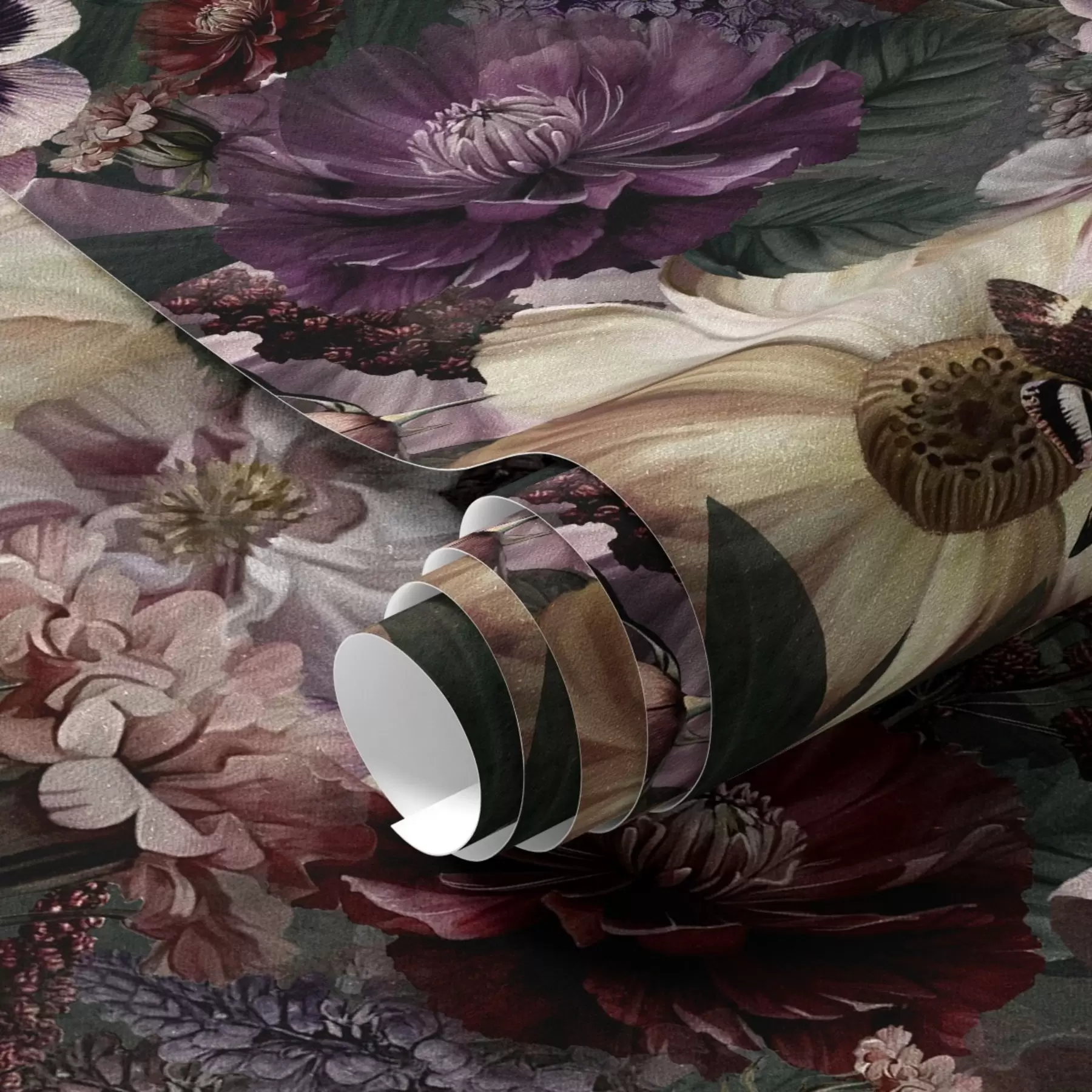 zidne murale Art cvjetni print u tamnim bojama a00147