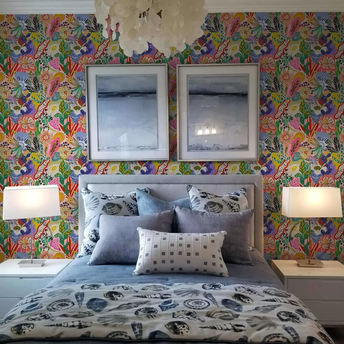 Pozadina Apstraktni cvjetni print u pop art stilu a00167