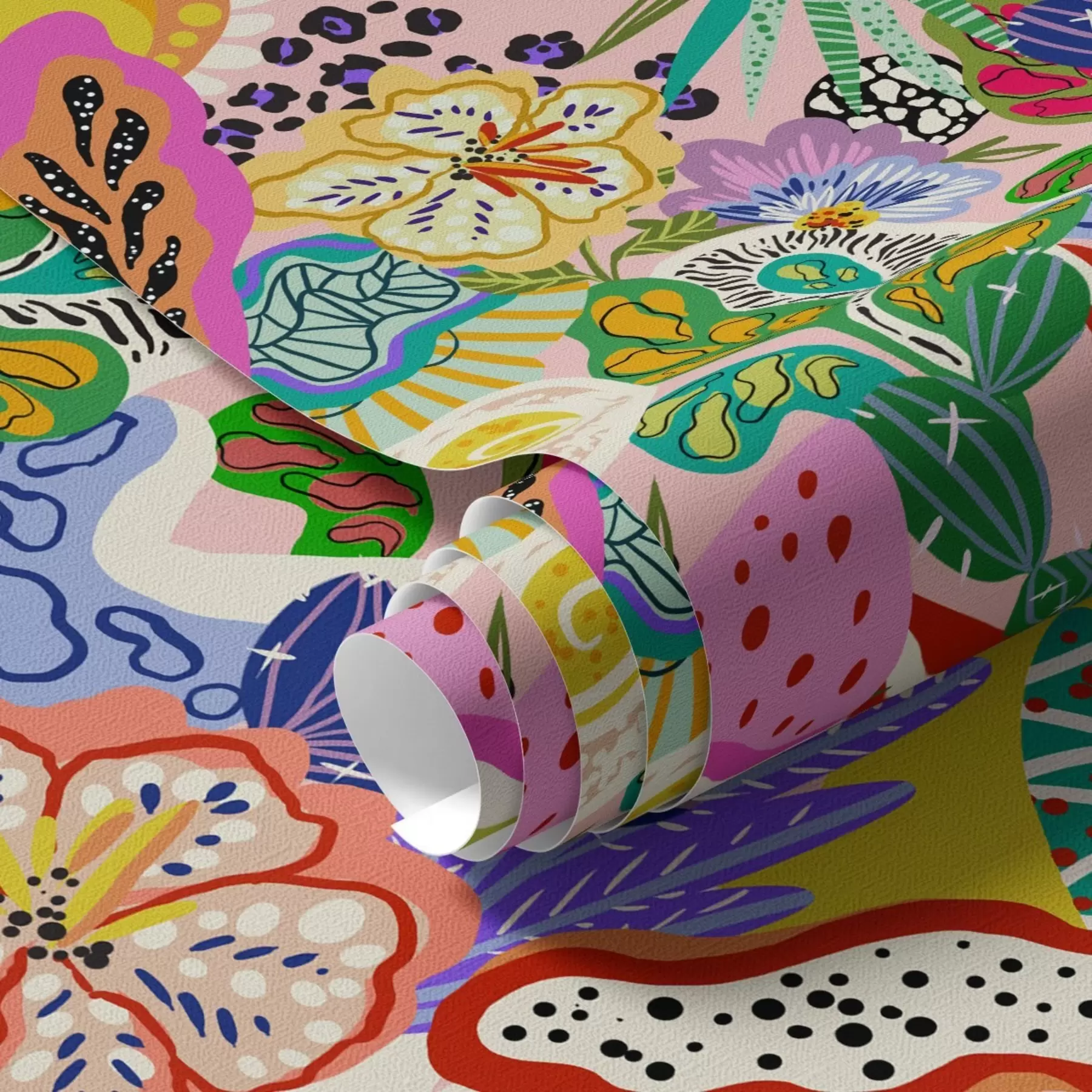 zidne murale Apstraktni cvjetni print u pop art stilu a00167