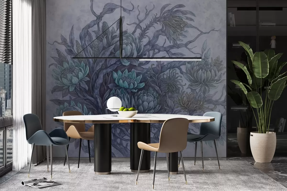 zidne murale Hirovito cvijeće w03975v1