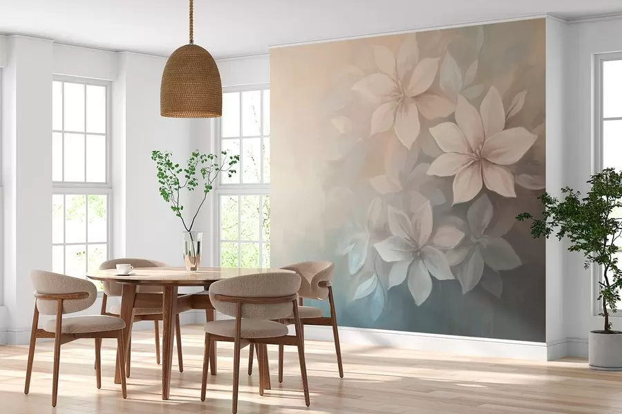 zidne murale elegantno cvijeće u stilu uljanog slikarstva  w03770