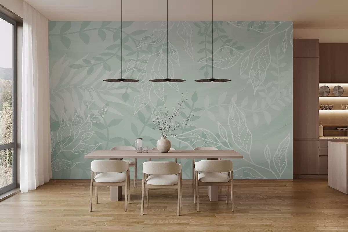 zidne murale Konturirani listovi w03984v2