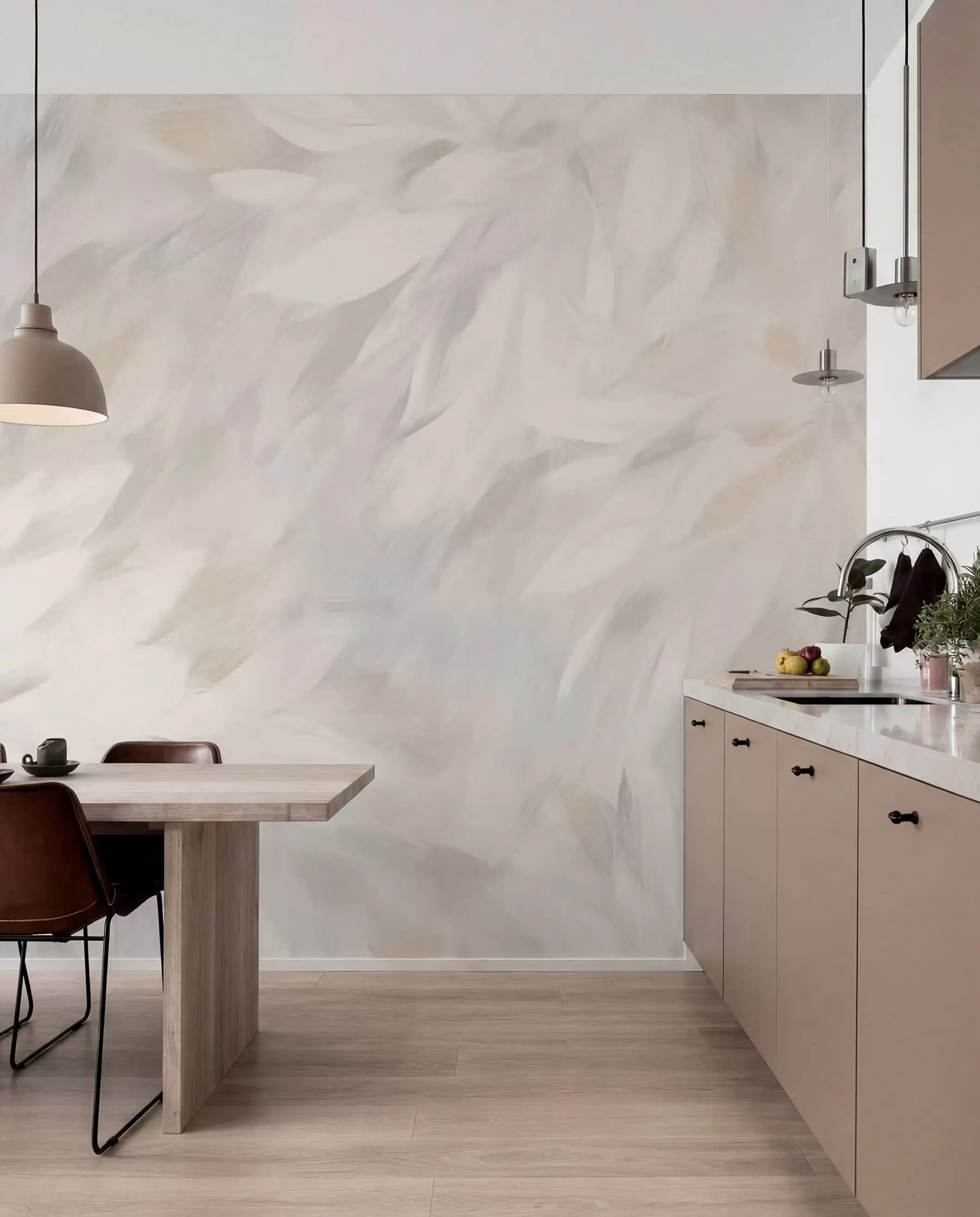 zidne murale Cvijeće u stilu mekih poteza w03986
