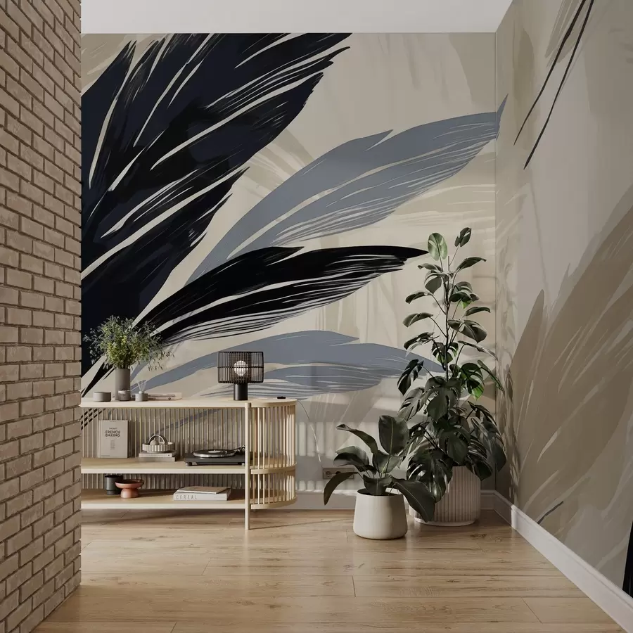 zidne murale Apstraktno raznobojno perje w04037v2