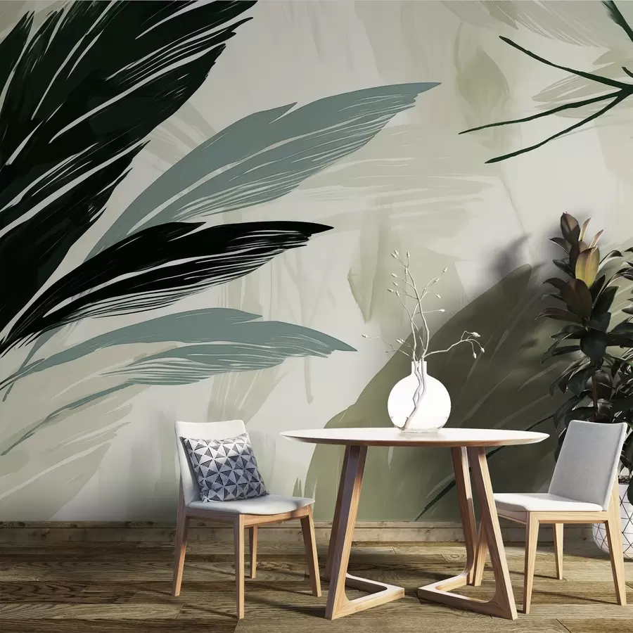 zidne murale Apstraktno raznobojno perje w04037v3