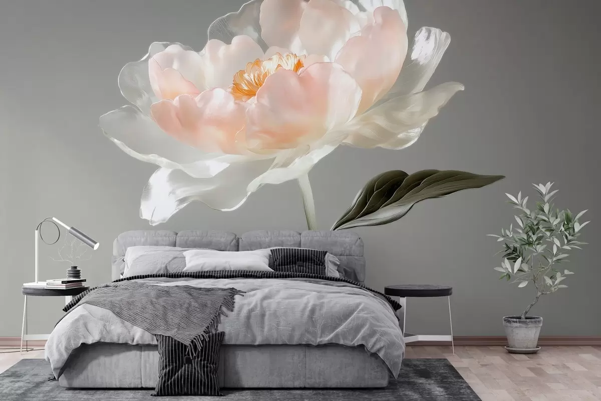 zidne murale veliki cvijet u obliku stakla w04030