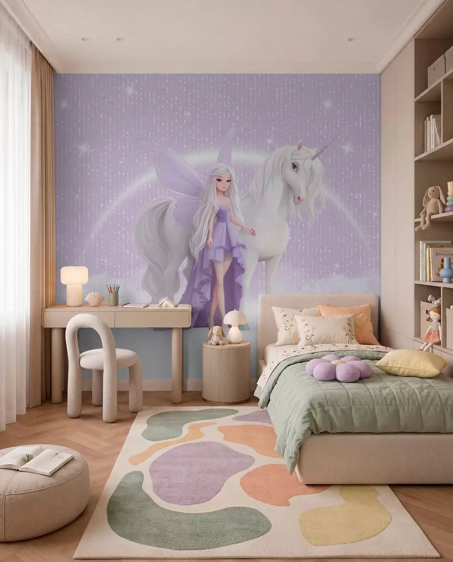 zidne murale Jednorog pod zvijezdama w03527