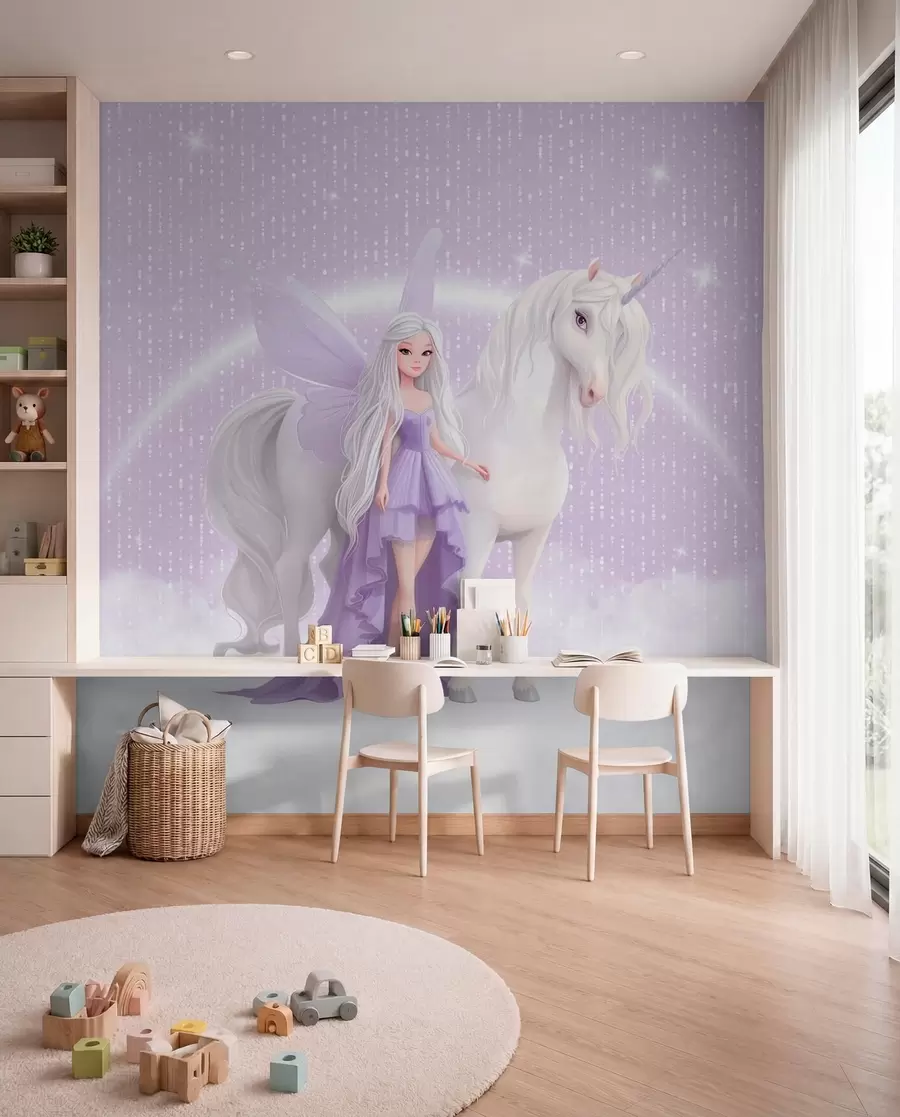 zidne murale Jednorog pod zvijezdama w03527