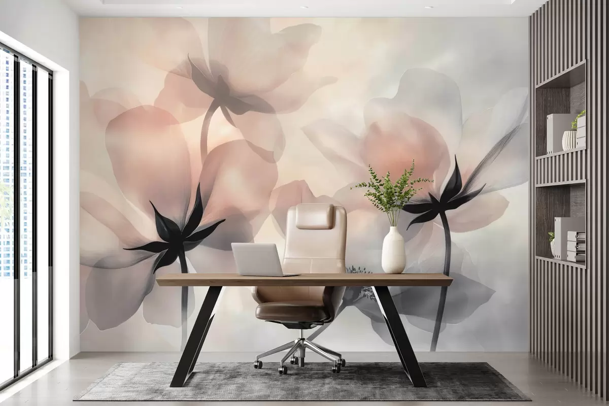 zidne murale Apstraktno veliko cvijeće w04010