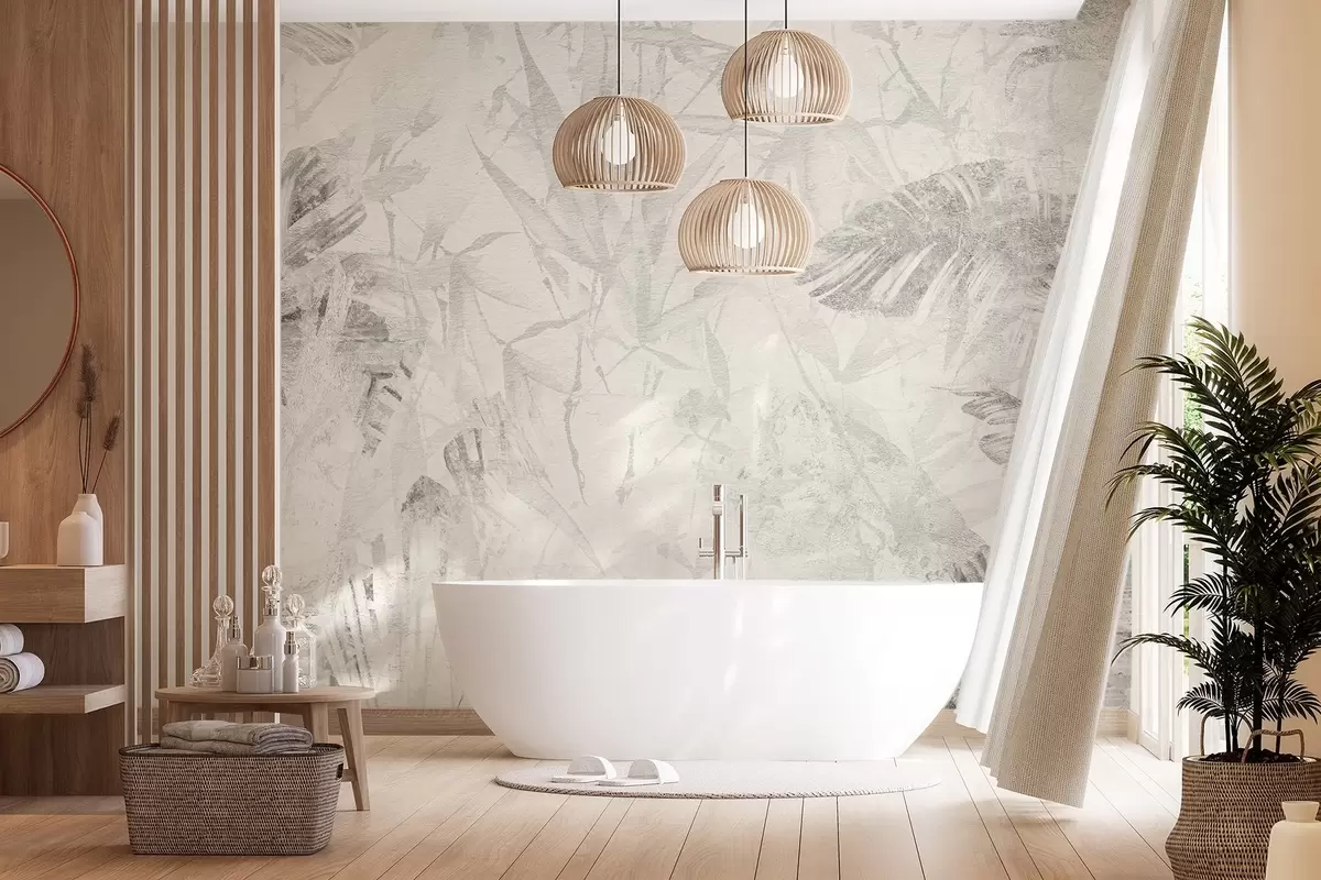 zidne murale Cvjetna apstrakcija u grunge stilu s imitacijom abrazije w03926