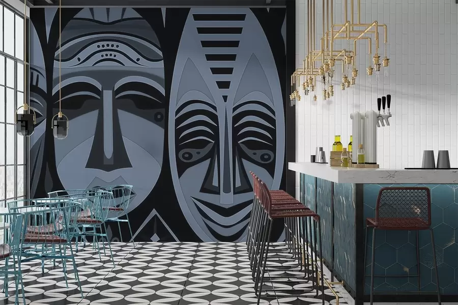 zidne murale Afričke maske w04043v1