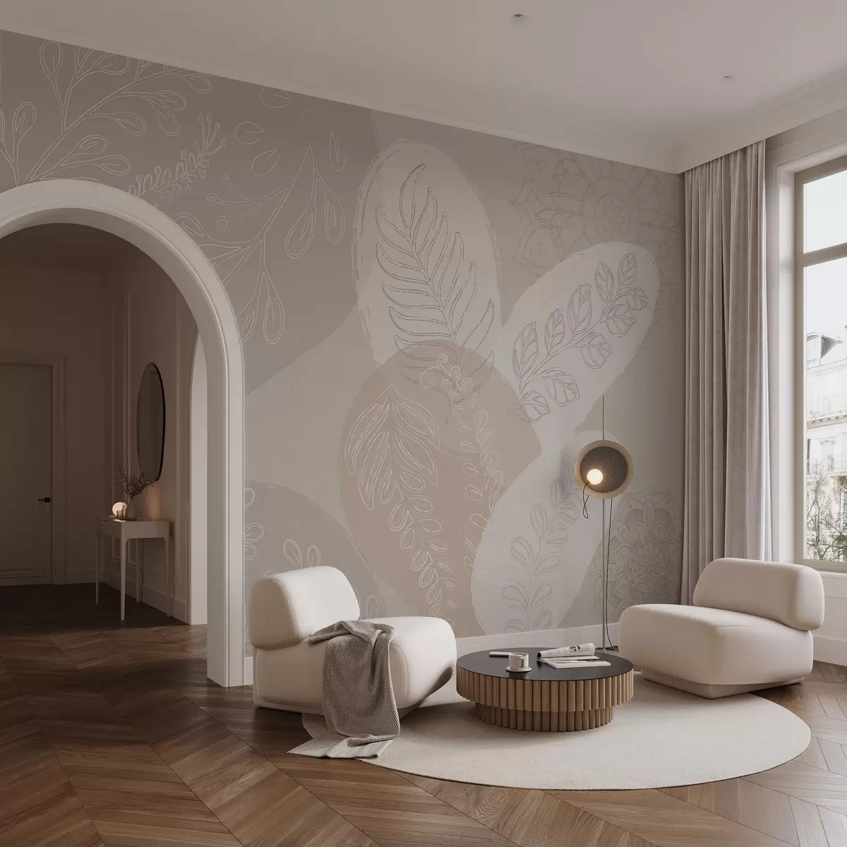 zidne murale Botanički vektorski dizajn u boho stilu w04057