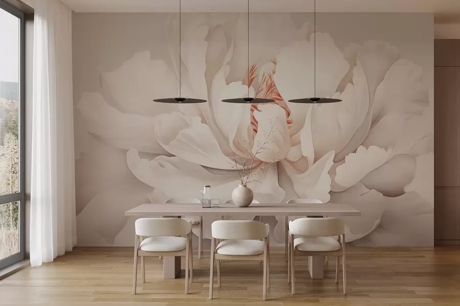 zidne murale Cvjetajući pupoljak božura u pastelnim bojama w04061