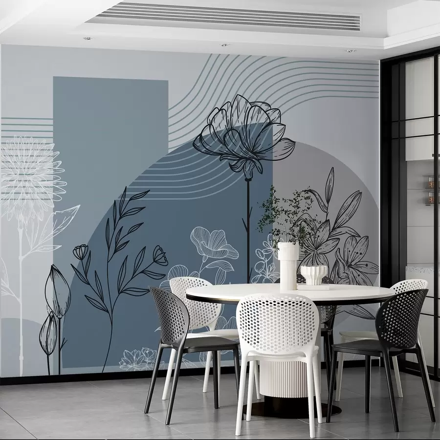 zidne murale Boho cvjetni obris w04081v1