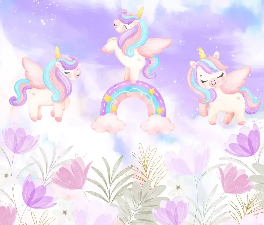 zidne murale Jednorozi na dugi w04084