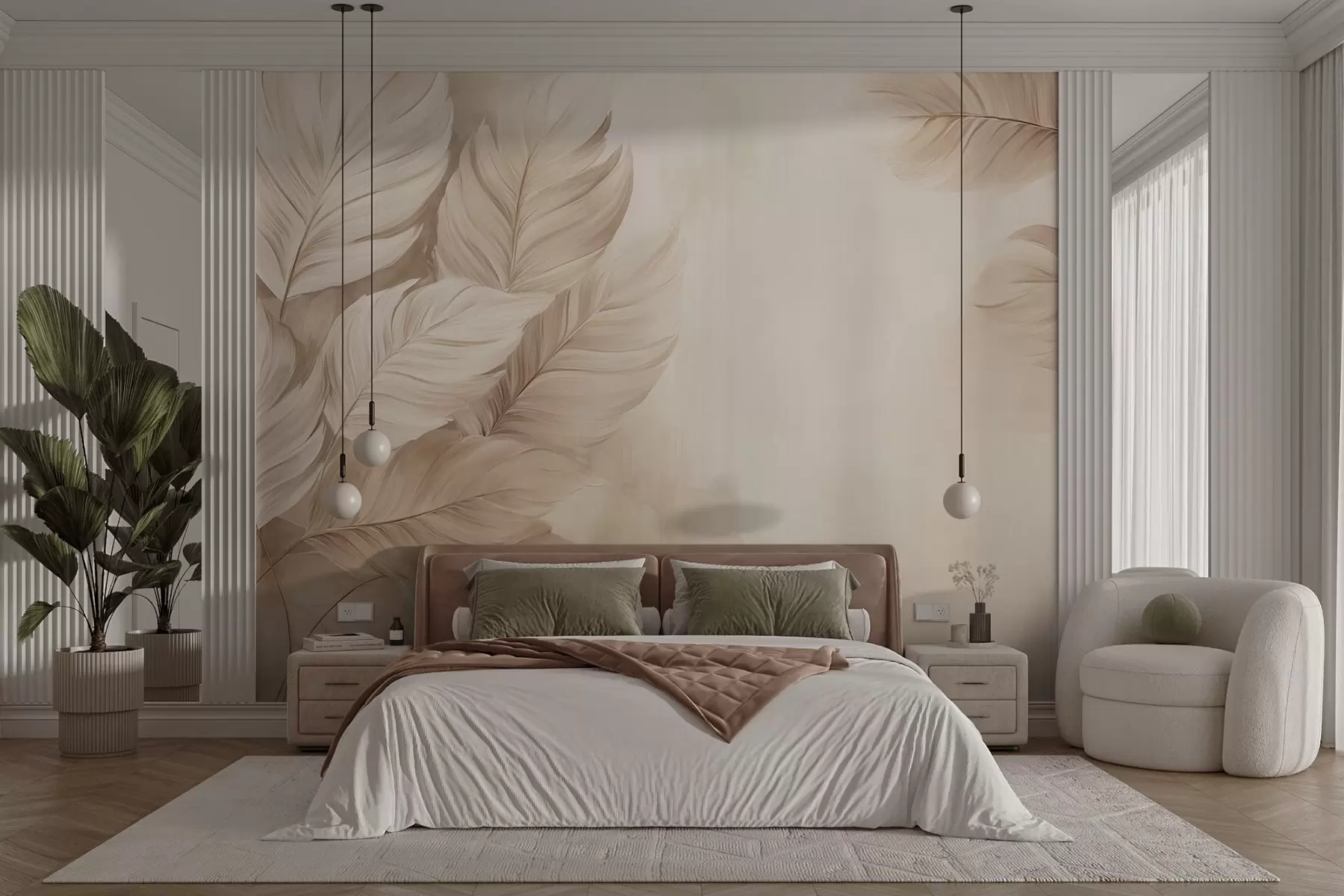 zidne murale Pastelno lišće w09175v2