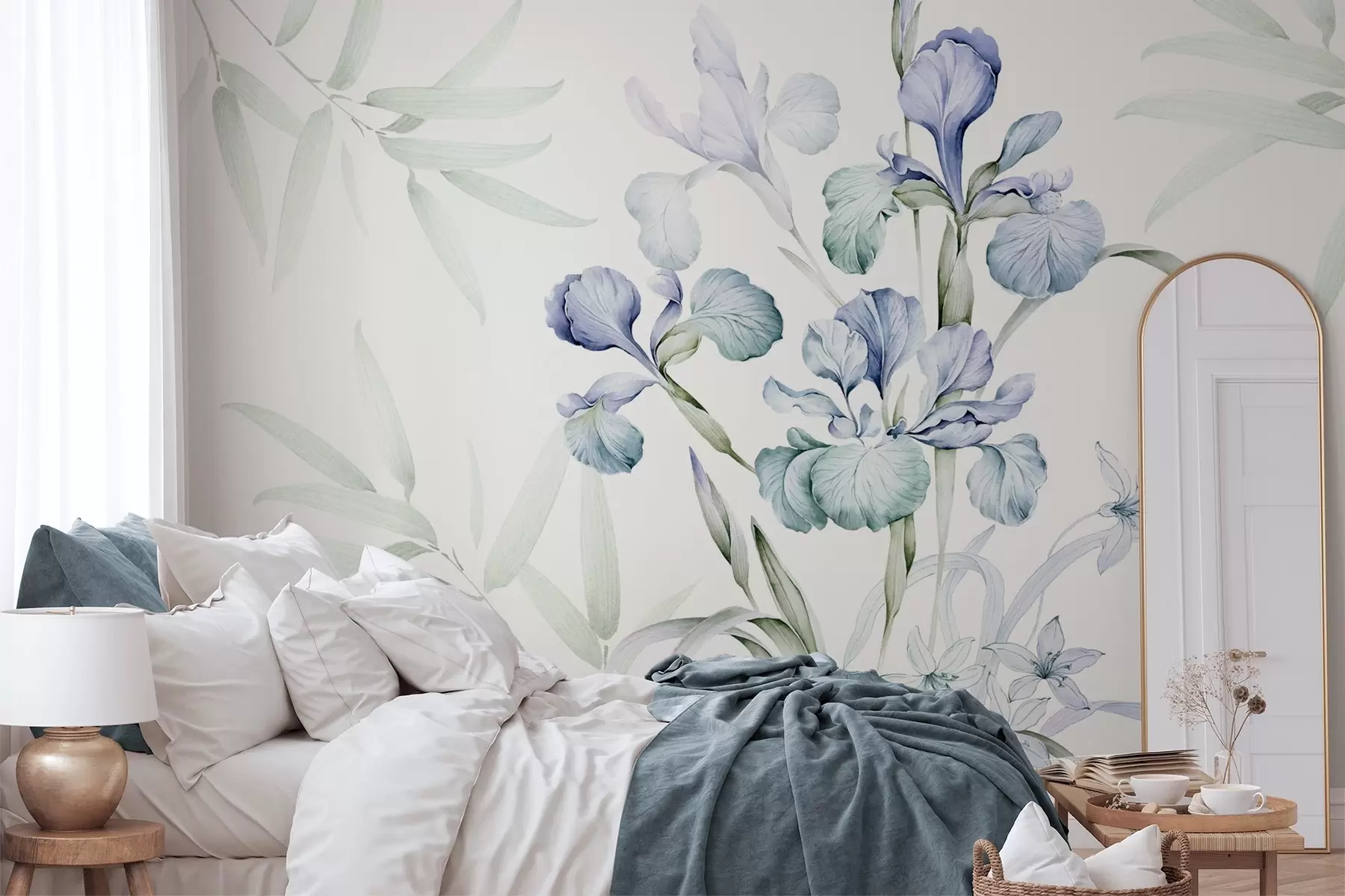 zidne murale Nježne irise imitacija akvarela w03955