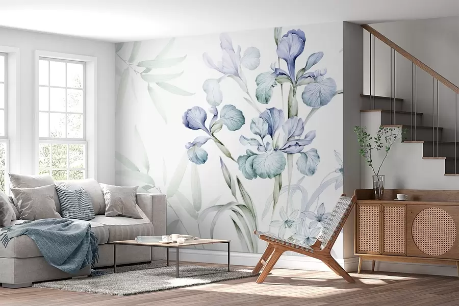 zidne murale Nježne irise imitacija akvarela w03955