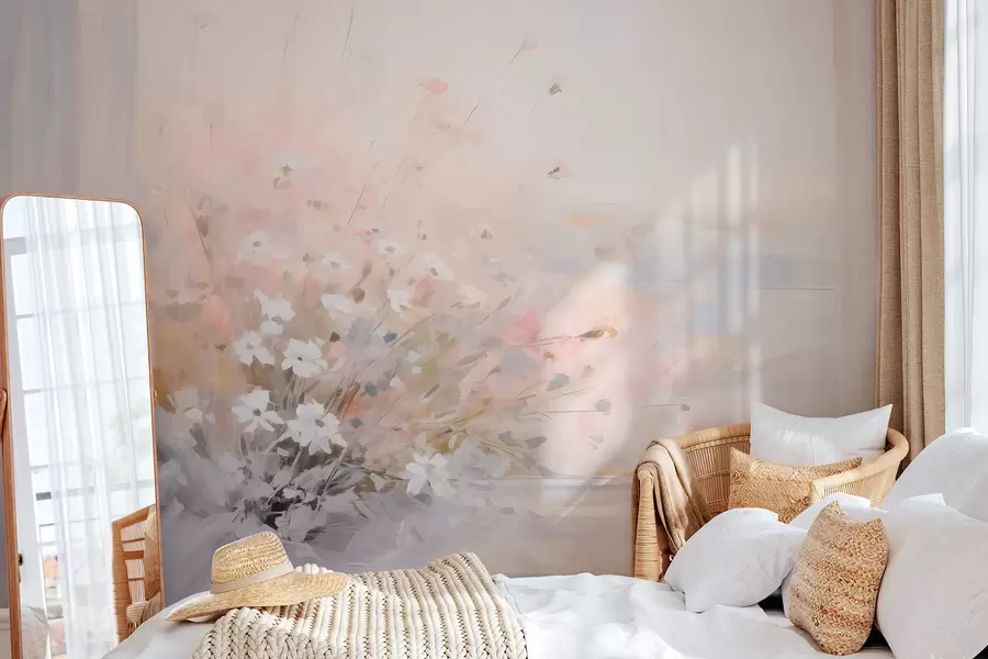 zidne murale Buket cvijeća kraj prozora, imitacija slike w04101