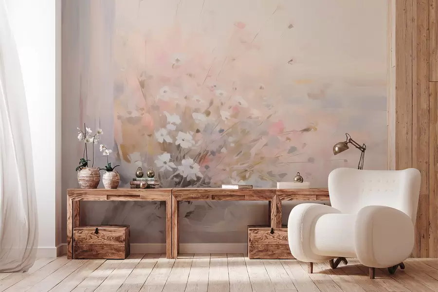 zidne murale Buket cvijeća kraj prozora, imitacija slike w04101