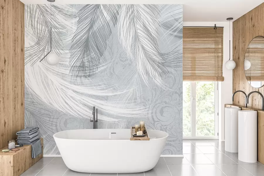 zidne murale Nježne nijanse plavog perja w04102v1