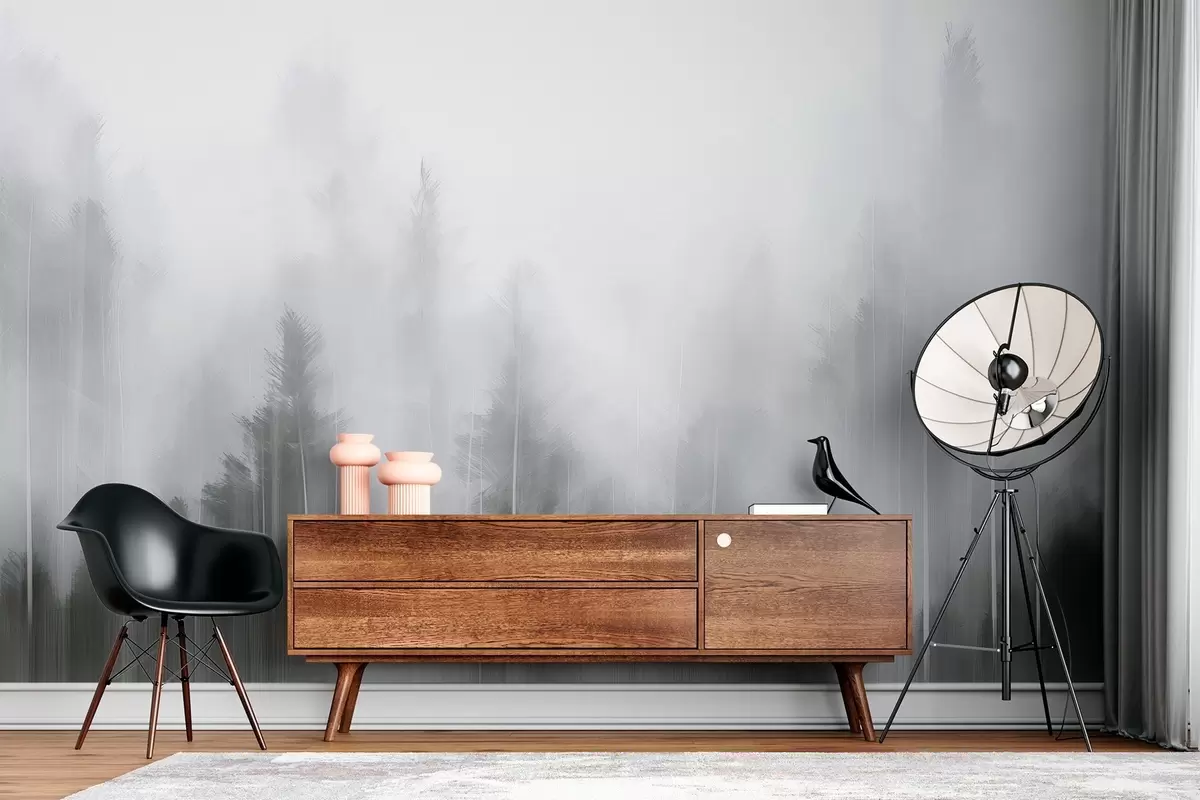 zidne murale Slika imitacije crnogorične šume w04104