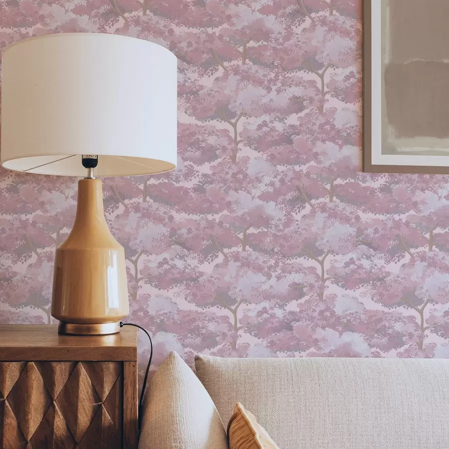 zidne murale Tamnoplavi krajolik s drvećem u noćnim tonovima a00170v4