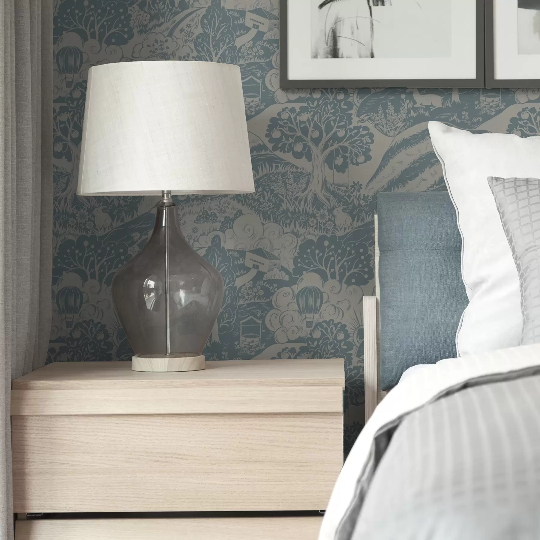 zidne murale Vilinska šuma sa životinjama u stilu dječje ilustracije a00172