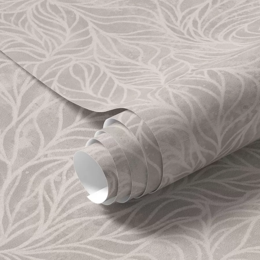 zidne murale Bež apstraktna tekstura s glatkim linijama lišća a00179