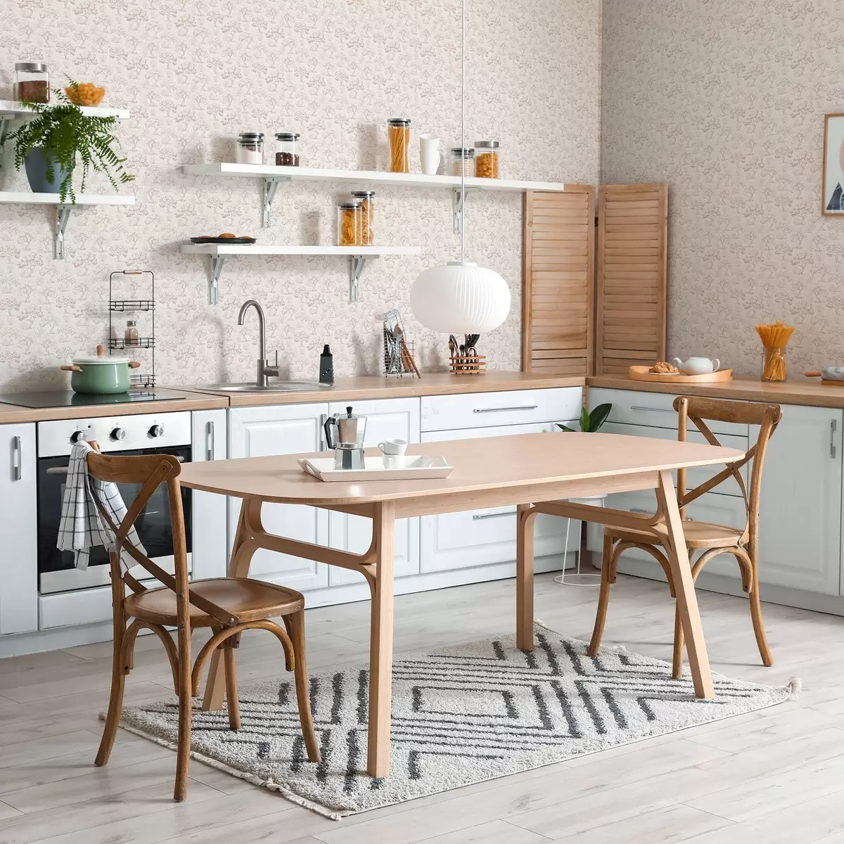 Pozadina Monokromatske siluete drveća u vintage stilu, bež shema boja a00210