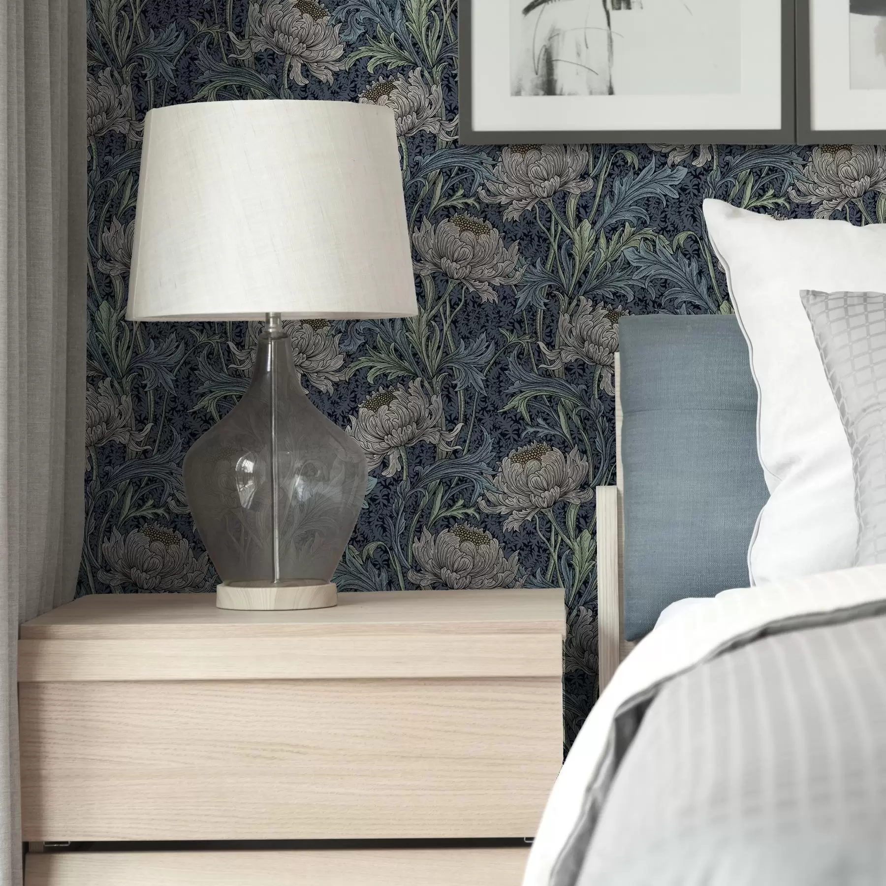 zidne murale Starinski božuri na tamnoj pozadini, gotički cvjetni stil a00233