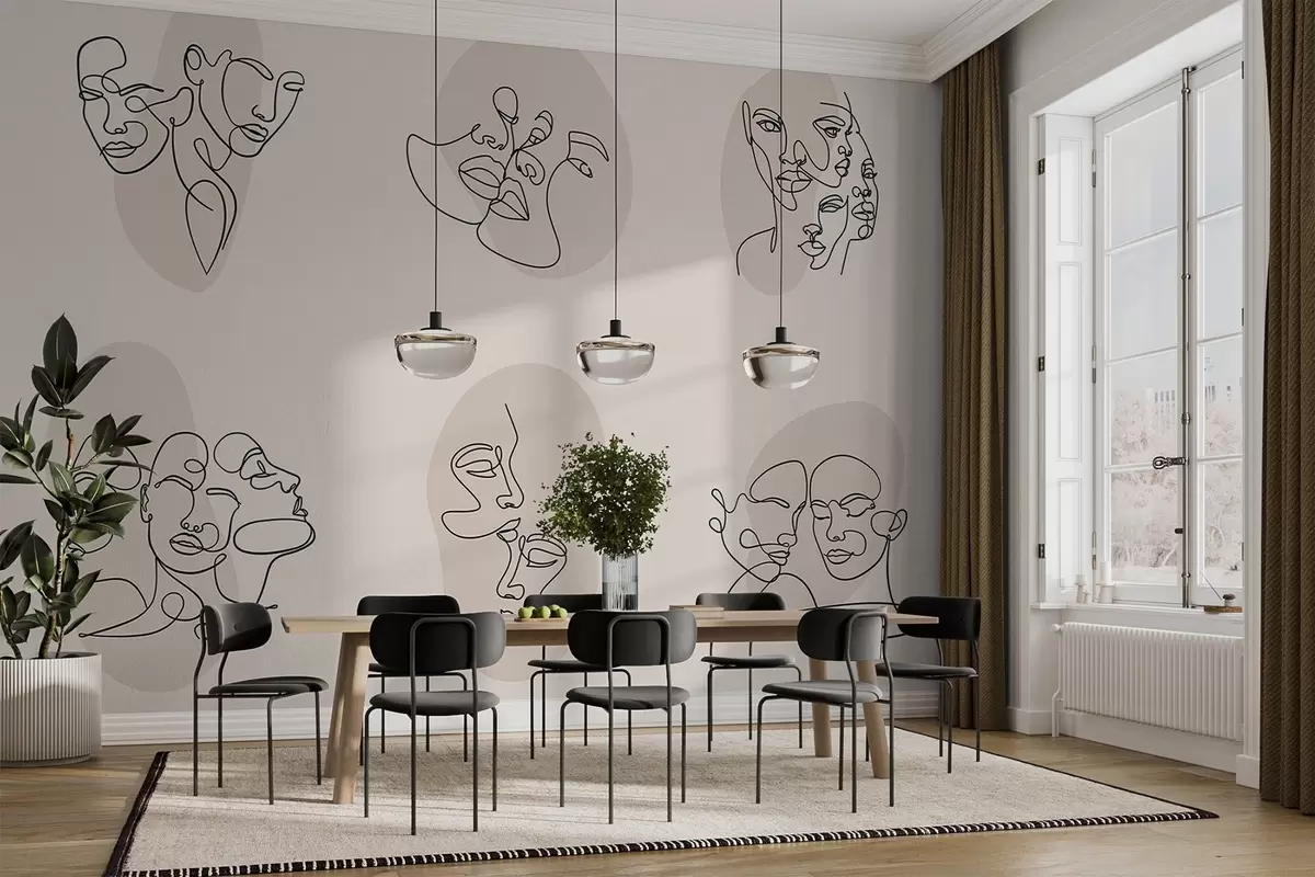 zidne murale Apstraktna lica w04106