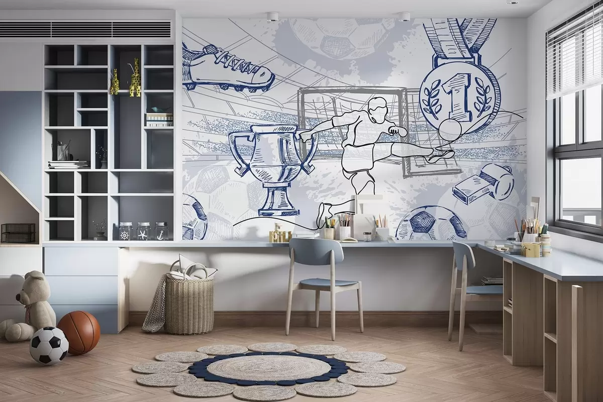 zidne murale Nogometni atributi w04108