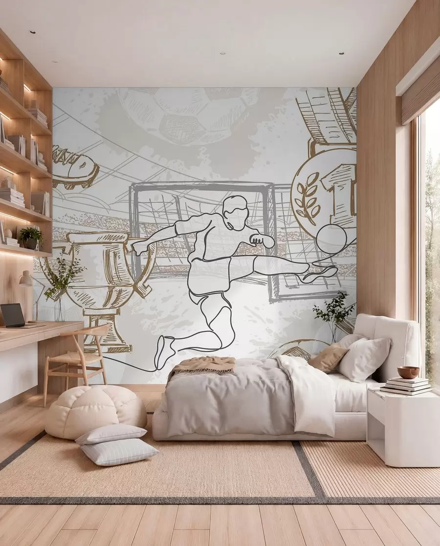 zidne murale Nogometni atributi w04108v1