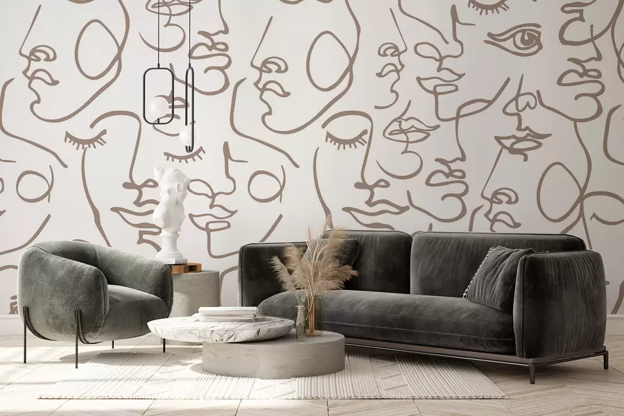 zidne murale Apstraktna lica w04121v1