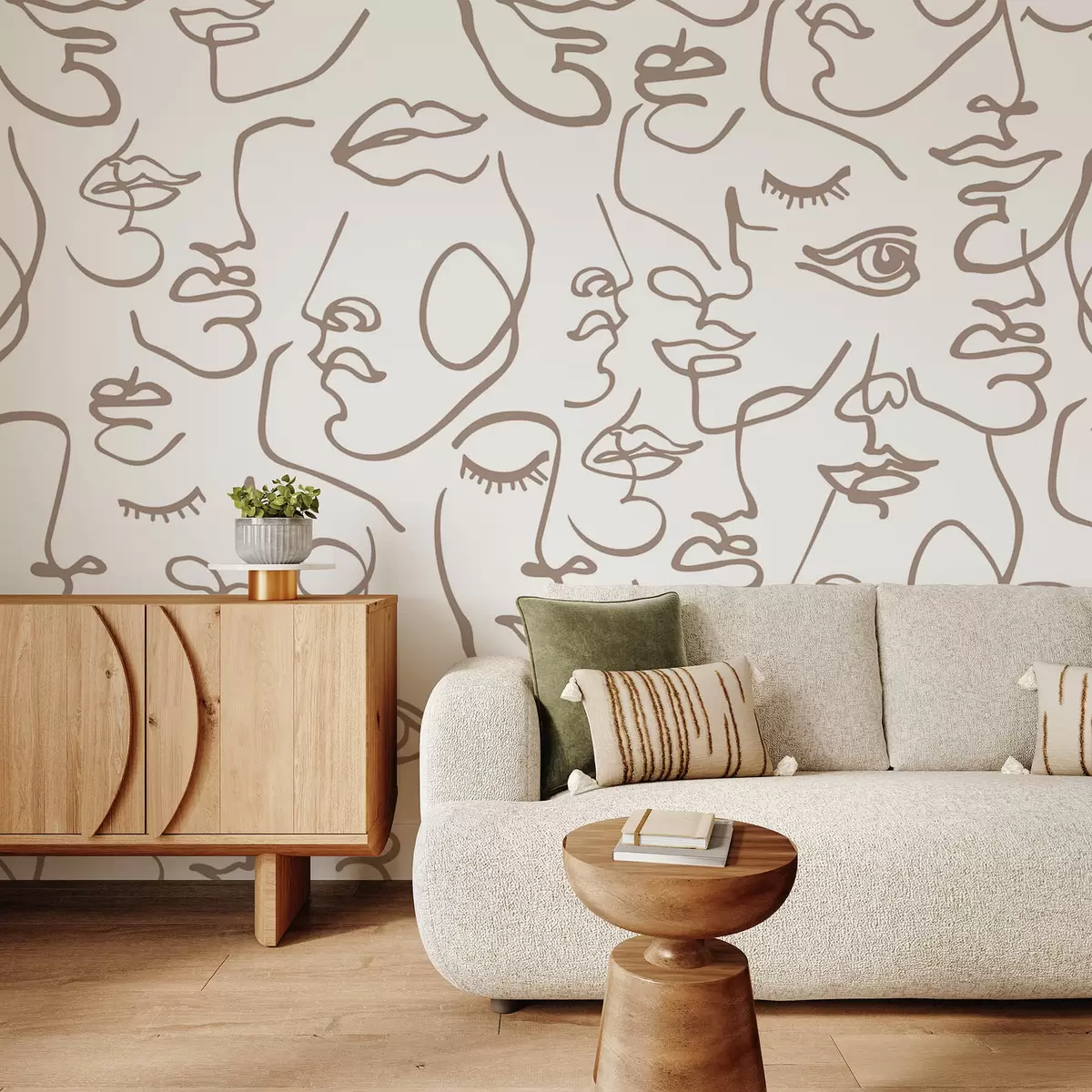 zidne murale Apstraktna lica w04121v1