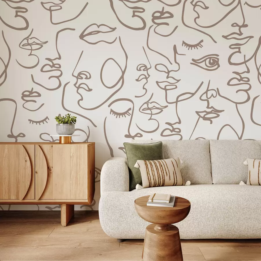 zidne murale Apstraktna lica w04121v1