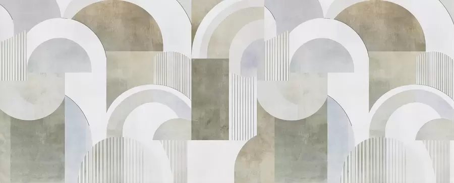 zidne murale Apstraktna geometrija u art deco stilu s retro efektom w04079