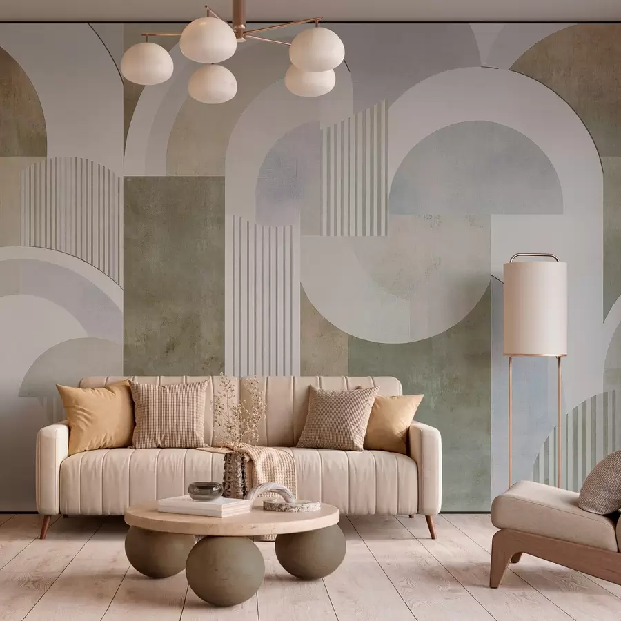 zidne murale Apstraktna geometrija u art deco stilu s retro efektom w04079