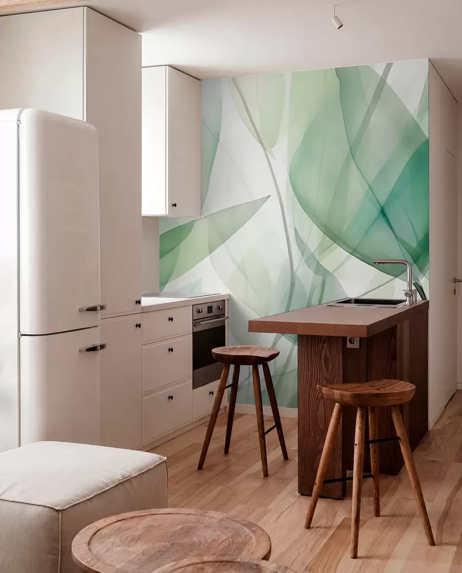 zidne murale Prozirne žile lišća w04145