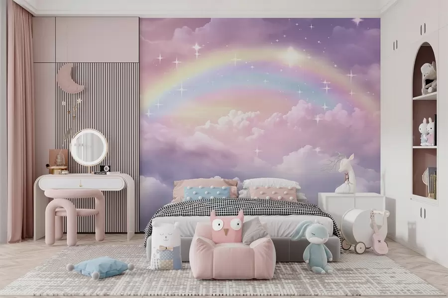 zidne murale Duga u oblacima w04146