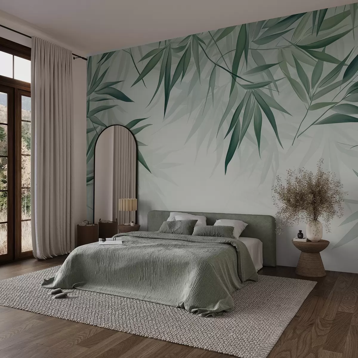 zidne murale Lišće bambusa w04147